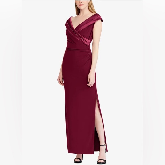 Ralph Lauren Burgundy Maxi Dress - Picture 1 of 8